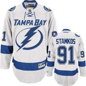 Herren Tampa Bay Lightning Eishockey Trikot Steven Stamkos #91 Reebok Weiß Auswärts